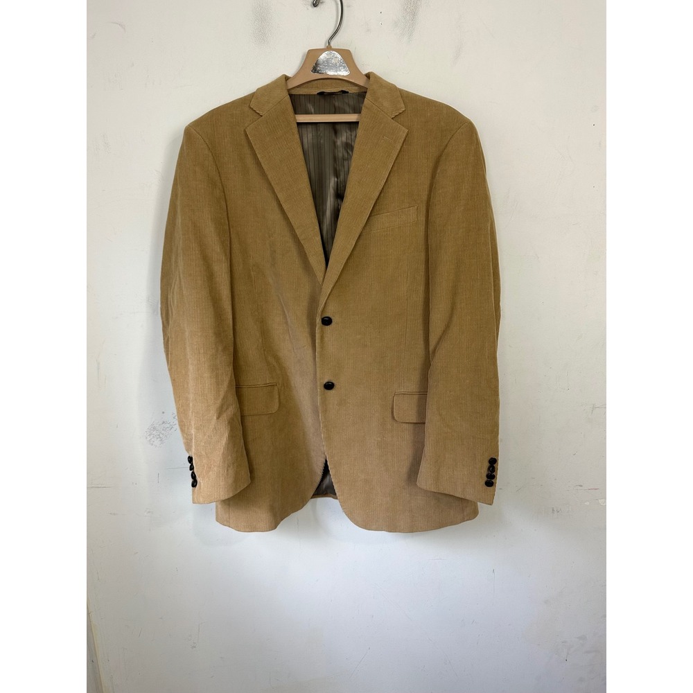 Dockers Mens Tan Corduroy Blazer Sport Coat Jacket 42L Tan Cotton Y997